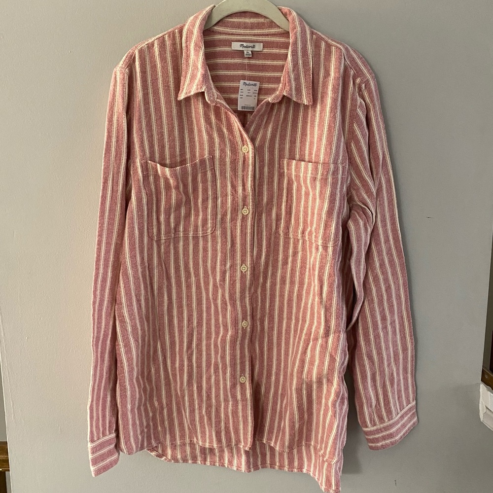 Madewell flannel striped top